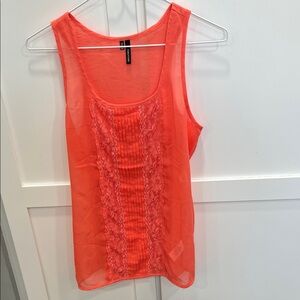 Maurices Vibrant Coral Lace Tank Top